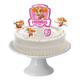 Topo Topper Decoração Bolo Skye Patrulha Canina Rosa