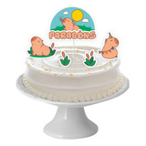 Topo Topper Decoração De Bolo Capivara Divertida