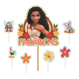 Topo Topper Decoração De Bolo E V A Festa Moana