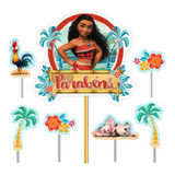 Topo   Topper   Decoração De Bolo E V A   Festa Moana