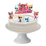Topo Topper Decoração De Bolo Festa Super Gatinhos