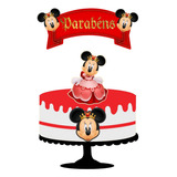 Topper Minnie Realeza Enfeite Topo De Bolo Tema Personagens