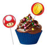 Topper Tags Decoração Para Doce bolo Festa Super Mario 8un
