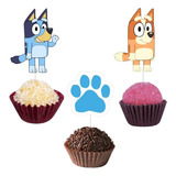 Toppers Doces Bluey Tag Festa Aniversário Topo Cachorrinho
