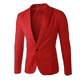 Tops Jaqueta Casual Fit One Fashion Men Button Slim Charm Terno Masculino Casacos Masculinos E Chinelos Infantis, Vermelho, Large