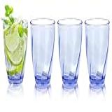 Topsky Copos De água De Plástico De 340 G Conjunto De 4 Copos Transparentes Inquebráveis Copos De Suco Reutilizáveis De Acrílico Transparente Para Festa De Piquenique Em Casa Lavável Na