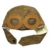 Topwon Touca De Piloto Gorro Aviador De Crochê Para Crianças Pequenas Marrom P