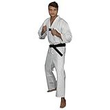 Torah Dobok Taekwondo Reforçado Gola Branca Kimono Adulto Unissex Branco White A2
