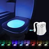 Torcarvh Luz Noturna Para Vaso Sanitário Sensor De Movimento LED 8 Cores Assento De Vaso Sanitário Luz Noturna Com Sensor De Movimento Inteligente Luz De Fundo à Prova D água Luz Noturna LED Branco 1