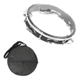Torelli Pandeiro 10 Preto Abs Pele Cristal Com Capa