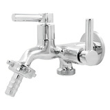 Torneira 2 Saídas 100 Metal Inox Tanque Máquina 5076b