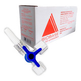 Torneira 3 Vias Luer Com Slip Luer Lock 50 Unidades Biobase
