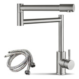 Torneira Bancada Cozinha Articulável Inox Gourmet Grande Cor Prateado