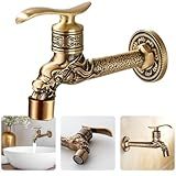 Torneira Banheiro Lavabo De Parede Em Metal Latão Cor Bronze Modelo Drago