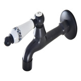 Torneira Banheiro Lavabo Franci De Parede Estilo Provençal Antigo Rustico Cor Preto C cerâmica