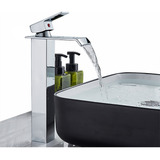 Torneira Banheiro Monocomando Cascata Bica Alta 30cm Acabamento Brilhante Cor Prateado231