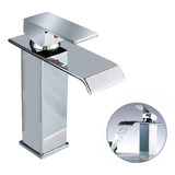 Torneira Banheiro Monocomando Cascata Quadrada Yesop Acabamento Cromado Cor Prateado