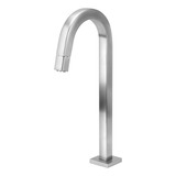 Torneira Banheiro Tube Alta Quadrada Inox Escovado Clean Modelar