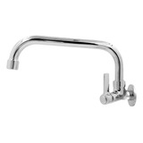 Torneira Br Shopper Cozinha Reta Baixa Metal Inox Parede