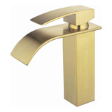 Torneira Cascata Dourada Banheiro Lavabo Monocomando