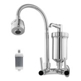 Torneira Com Filtro Gourmet Pia Cozinha De Parede Metal Inox