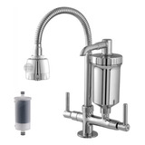 Torneira Com Filtro Luxo Gourmet Flexivel Metal De Bancada