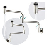 Torneira Cozinha Articulada Dobrável Aço Inox Parede Pia