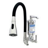 Torneira Cozinha Filtro Parede Gourmet Preta Flexivel 1 4 V