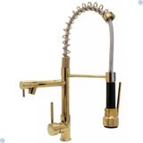 Torneira Cozinha Gourmet Monocomando Spray Vip Dourada Gold