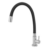 Torneira Cozinha Inox Escovado Mesa Flexível Gourmet Preto