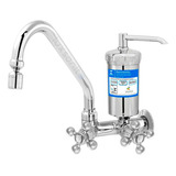 Torneira Cozinha Pia Parede Inox Metal Com Filtro Abs 1 4 V