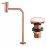 Torneira Cuba 90 G Válvula Click Metal Rose Gold Banheiro