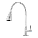 Torneira De Cozinha De Bancada Tubo Gourmet Cônico 1 4v C72 Acabamento Cromado Cor Cinza Alpha Hidrometais