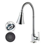 Torneira De Cozinha De Mesa Bancada Tubo Gourmet Luxo 1 4 V Acabamento Cromado Brilhante Cor Prateado