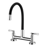 Torneira De Cozinha Duplo Comando Lorenzetti Loren Flex 1256 Preto