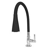 Torneira De Cozinha Gourmet Bancada Com Tubo Cone Preto Império Imports Tubo Conico De Borracha Flexivel Black 2 Jatos Mesa
