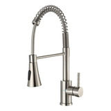 Torneira De Cozinha Gourmet Misturador Monocomando Pia Bancada Aço Escovado Cor Prateado Domma