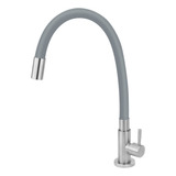 Torneira De Cozinha Inox Mesa Flexível Gourmet Cinza gray