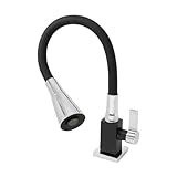 Torneira De Cozinha Mesa Bancada Gourmet Quadrada Flexível 2 Jatos Preta