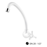 Torneira De Cozinha Parede Alta Pvc Víqua Pacific Branca Acabamento Brilhante Cor Branco