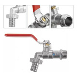 Torneira Esfera Jardim C Bico Uso Geral 1 2 X 3 4 Metal Acabamento Polido Brilhante Cor Prateado Nitro Metais