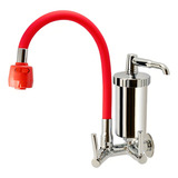 Torneira Filtro Gourmet Parede Duplo Jato Colorido 1 4 V Cor Vermelho