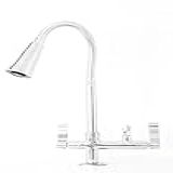 Torneira Flexivel De Cozinha Mesa Com Saída Para Purificador De Agua 1 4 Tubo Cromado Dois Jatos Samer Metais