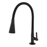 Torneira Gourmet Cozinha Bancada Mesa Pia Flexível Preta Abs