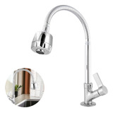 Torneira Gourmet De Metal Cozinha Bancada Tubo Flexível C70 Acabamento Cromado Cor Prateado