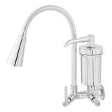 Torneira Gourmet Filtro Pia Cozinha Parede Flexível Metal