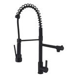 Torneira Gourmet Monocomando Dupla Cozinha Me01b Black Acabamento Preto fosco Cor Preto Doan