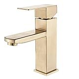 Torneira Lavabo Monocomando Banheiro Cor Dourada Misturador Aço Inox 304 Brinovar