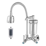 Torneira Metal Inox Filtro Gourmet Pia Cozinha Parede Luxo