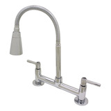 Torneira Misturador Conic Flexível Cozinha Mesa 2jato Meli Cor Prateado